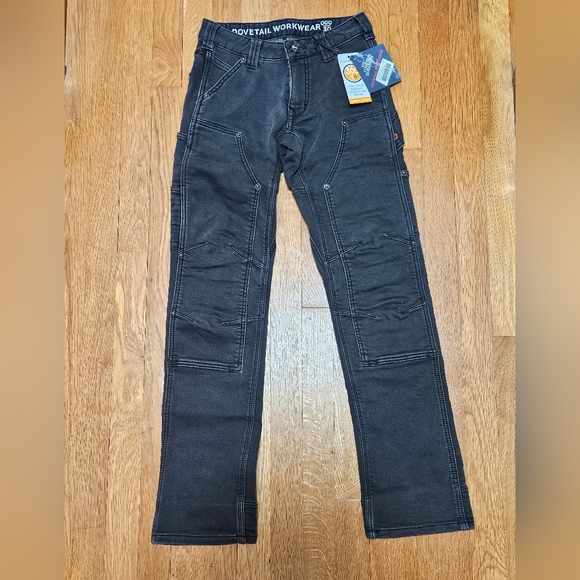 Dovetail Workwear Britt Utility Black Stretch Thermal Denim Size 000/30 - Picture 3 of 6